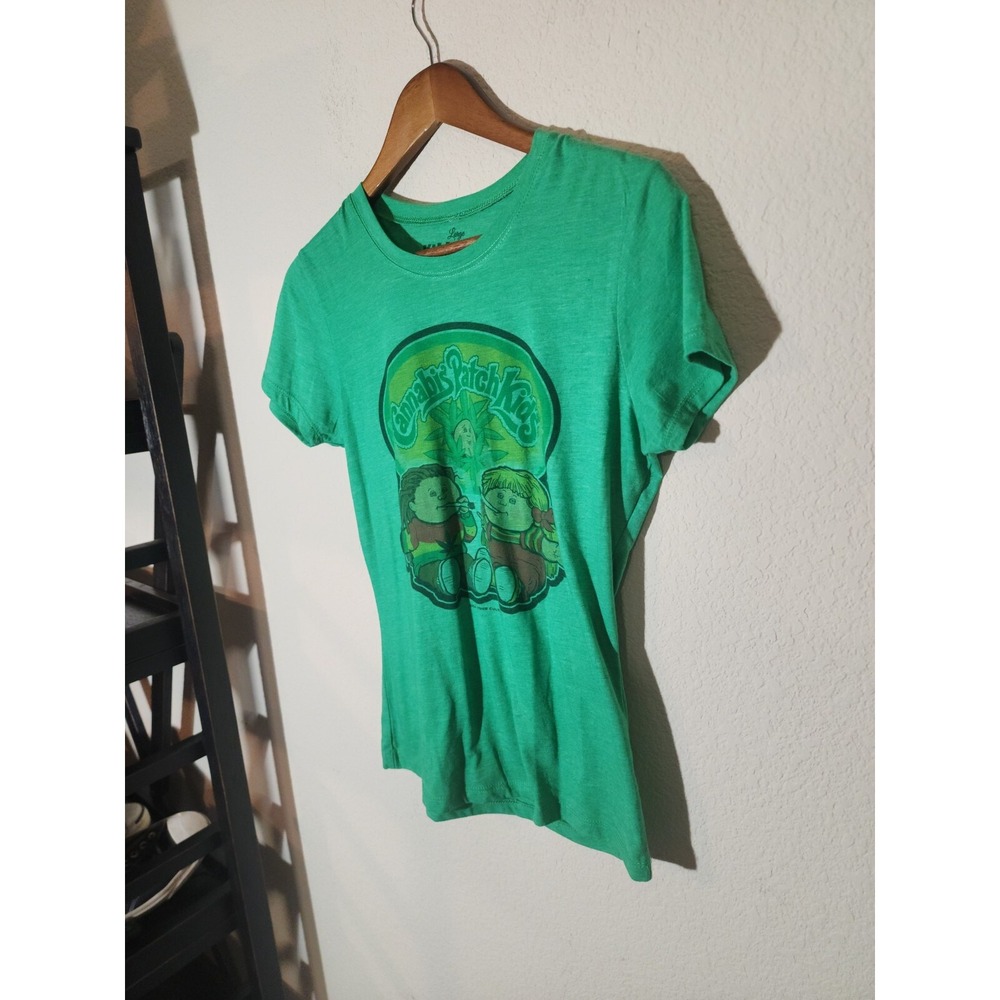 Kill Your Culture Cannabis Patch Kids Graphic Tee Green Heather Large   175 - Picture 4 of 11